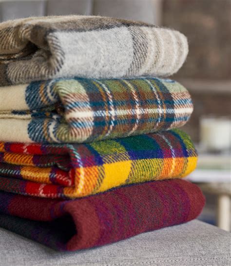Grey Combo Pure Wool Tartan Small Blanket Woolovers Us