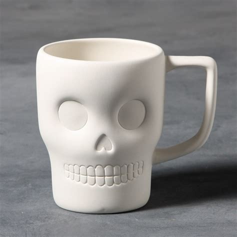 Ceramichrome 1097 Skull Mug Bisque Ready To Paint Sculpting And Forming