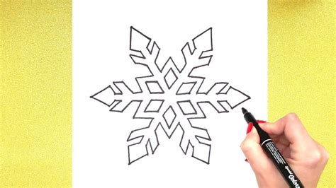 Snowflake Drawing How To Draw A Snowflake Easy Step By Step Drawing