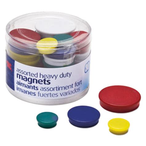 Officemate 92501 Assorted Heavy Duty Plastic Circle Magnets 30pack