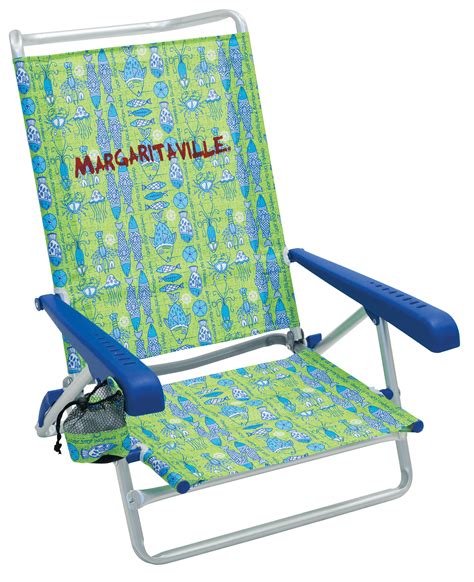 Margaritaville 5 Position Beach Chair Green Fish Adjustable Lounge