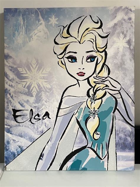 Frozen Elsa Picture On Stretched Canvas 25 Park Slope Ny Patch