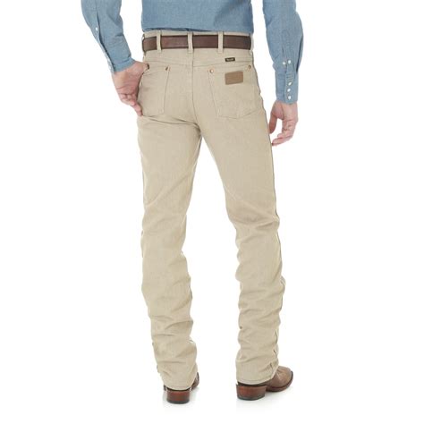 Wrangler Mens Cowboy Cut Slim Fit Western Jeans Tan Centerville