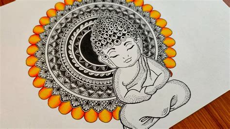 How To Draw Lord Buddha Mandala Art For Beginners Step By Step