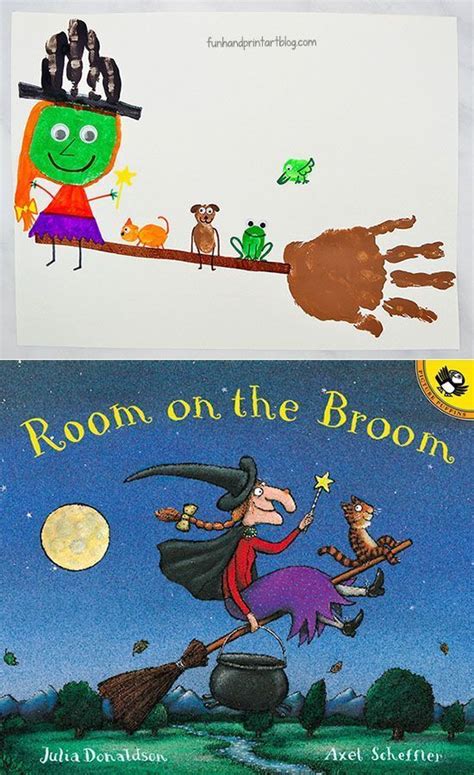 Fire up your imagination and let these games cast a magical spell. Fun Room On The Broom Craft Idea: Handprint Broomstick And ...