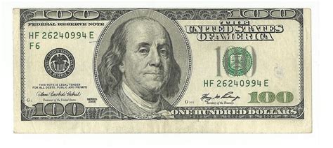 2006 Us America 100 Bill Banknote Error Mistake Cut Print Shifted Up