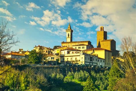 Vinci Leonardo Birthplace Village Skyline And Olive Trees Florence
