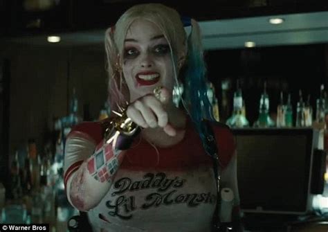 Margot Robbies Harley Quinn Strips To Underwear In Suicide Squad Trailer Daily Mail Online