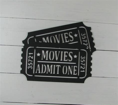 Admit One Movie Ticket Metal Wall Art Sign Steel Home Theater Etsy
