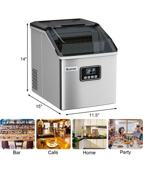 Costway 2 In 1 Ice Maker Water Dispenser Countertop 36lbs24h Lcd