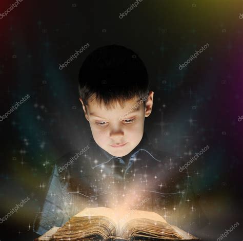 Boy Is Reading A Magic Book — Stock Photo © Lebval 7898990
