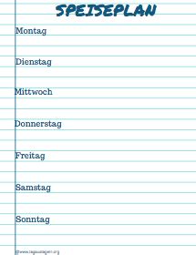 Vorlagen sind immer wieder formen, in der. Kostenloser Speiseplan ️ Vorlage zum Ausdrucken und Laminieren 2020 | Speiseplan, Essen planer ...