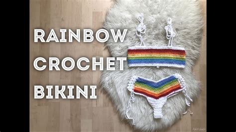 rainbow crochet bikini tutorial diy youtube