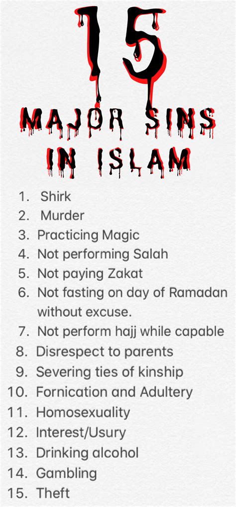 15 Major Sins In Islam Ujustmakeduaa