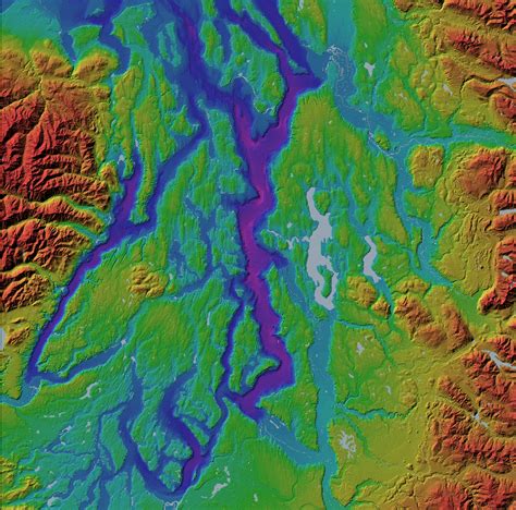 Bathymetry And Elevation Data For Puget Sound