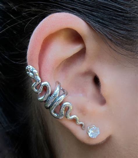 Snake Ear Cuff Snake Ear Wrap Silver Snake Earring Snake Etsy