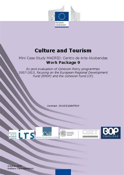 Culture And Tourism Ex Post Evaluation Of Cohesion Policy Programmes