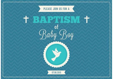 Gold and green leaves and dove boy baptism invitation. Free Baby Boy Baptism Vector Invitation 149027 - WeLoveSoLo