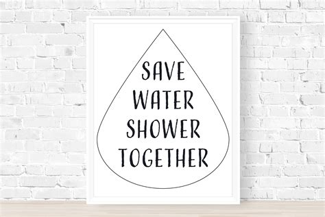 Save Water Shower Together Instant Printable Digital Etsy