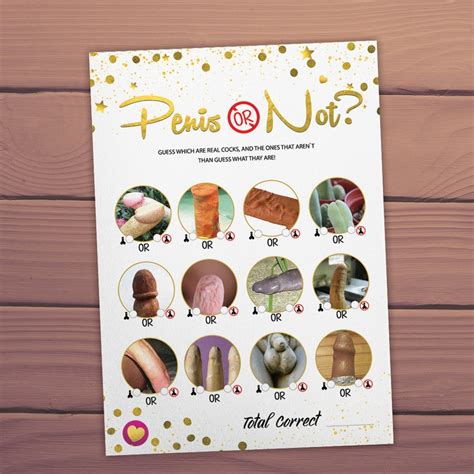 Penis Or Not Bachelorette Party Printable Game Hen Party Etsy