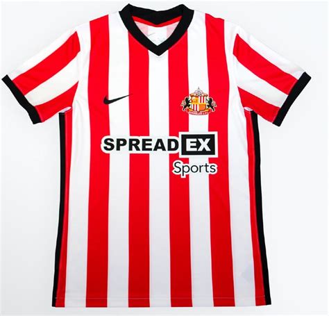 New Safc Strip 22 23 Nike Sunderland Home Kit With Spreadex As Shirt