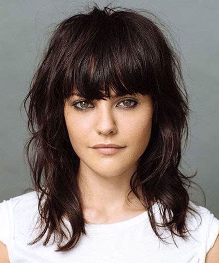 15 Modern Medium Length Haircuts With Bangs Layers For Thick Hair