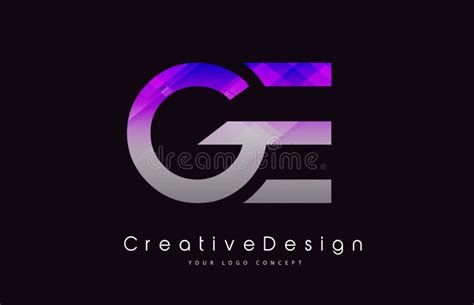 Ge Letter Logo Design Purple Texture Creative Icon Modern Letters