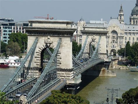 Travel Trip Journey Széchenyi Chain Bridge In Budapest Hungary