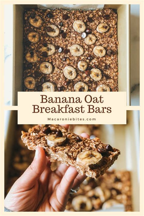 Banana Oat Breakfast Bars Macaroniebites Recipes Recipe Banana