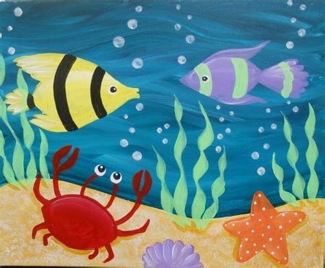 Sea Art Painting Underwater Painting Painting For Kids Drawing For
