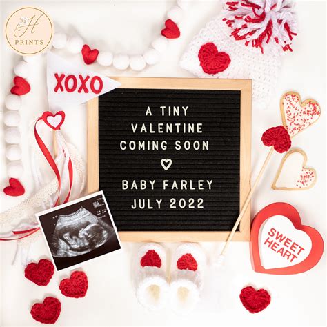 Editable Valentines Day Pregnancy Announcement Digital Etsy