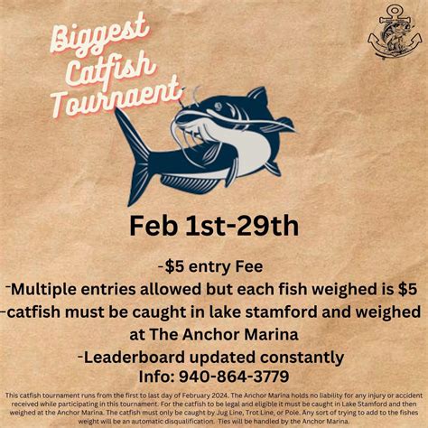 *Biggest Catfish Tournament* Get your... - The Anchor Marina