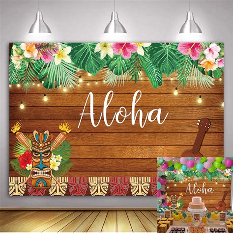 Vinyl Hawaiian Aloha Luau Party Banner Musical Summer Beach Birthday Backdrop Photography
