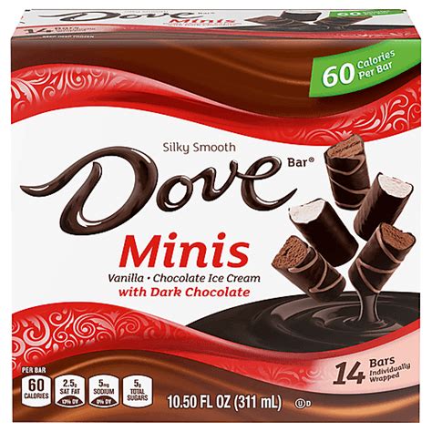 Dove Ice Cream Bars Vanillachocolate With Dark Chocolate Minis 14