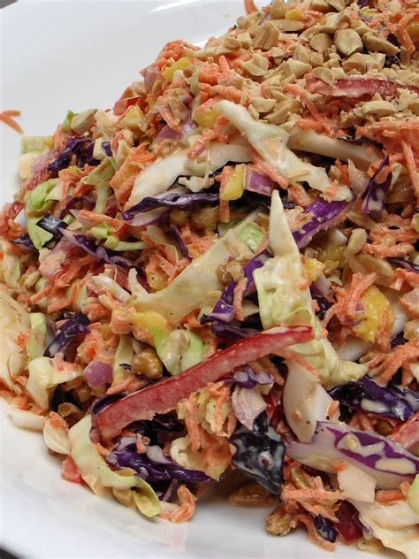 Tropical Slaw Of Napa Cabbage Mango Sweet Bell Pepper And Ground