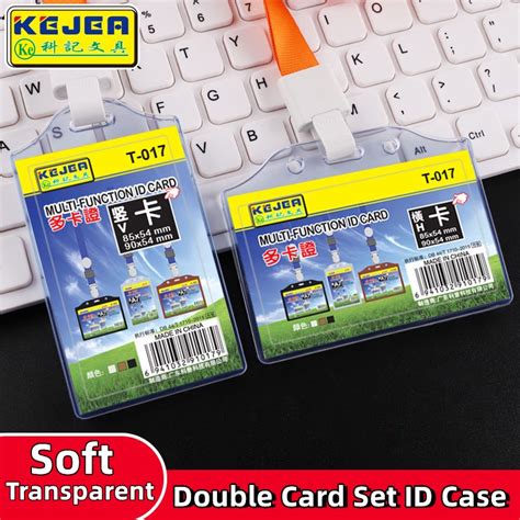 2 Slots Id Case Soft Multi Function T 017 Pvc Id Card Holder 5pcs