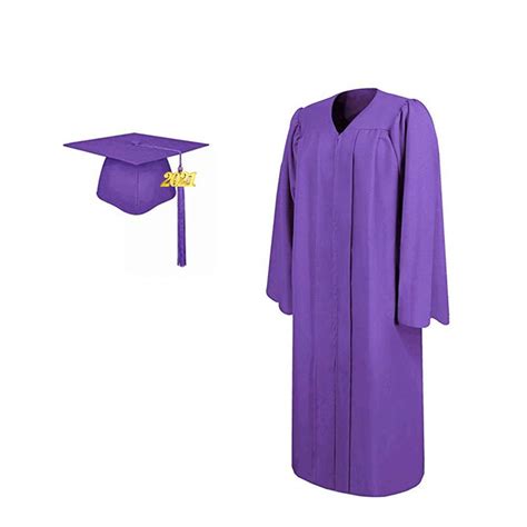 Buy 2021 Matte Adult Graduation Gown Cap Tassel Set Online At