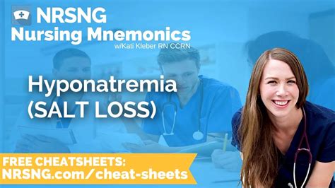 Hyponatremia Salt Loss Nursing Mnemonics Nursing School Study Tips
