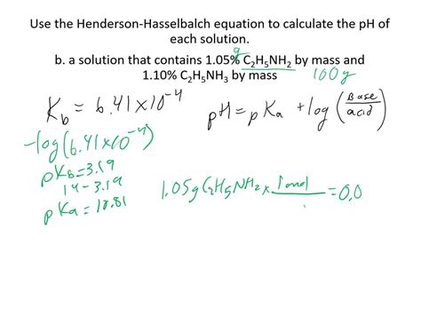 Solved Use The Henderson Hasselbalch Equation To Calculate The Ph Numerade