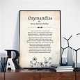 Ozymandias by Percy Bysshe Shelley Ozymandias Poem Poster - Etsy Ireland