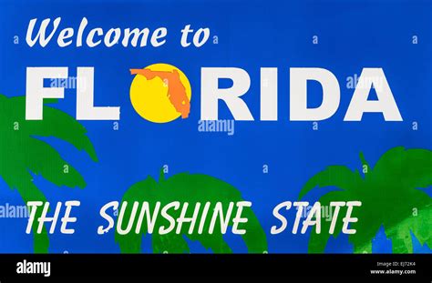 Florida Welcome Sign Hi Res Stock Photography And Images Alamy
