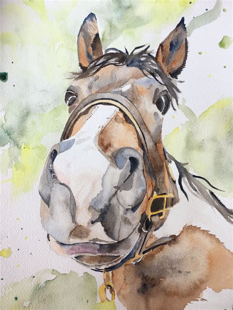 Sacred Watercolor Horse Watercolor Horse Painting Horse Art Drawing