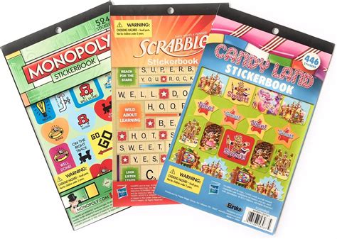 Candy Land Monopoly And Scrabble Stickers Bundle Very