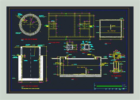 Tanque Septico Y Pozo Percolador En Autocad Librer A Cad