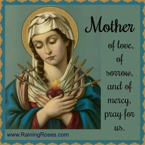 The Seven Dolors Of Mary Prayer Mother Of Love Of Sorrow And Of