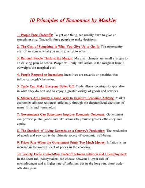 10 Principles Of Economics