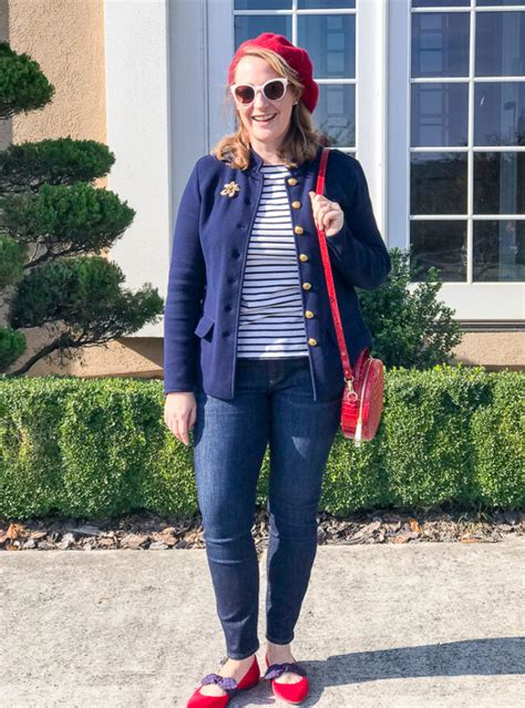 Red Loves Navy Casual Fall Outfit Pender And Peony A Southern Blog