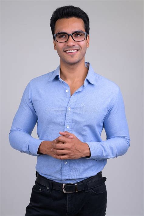 Happy Young Handsome Indian Businessman Smiling Stock Photo Image Of