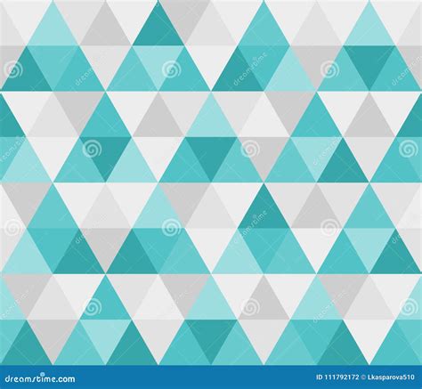 Geometric Seamless Pattern From Blue Triangle Mosaic Stock