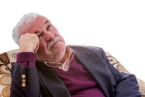 Elderly Retired Man Relaxing In A Chair Stock Photo Image Of